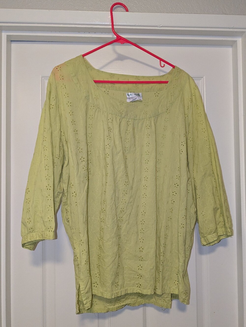 Ulla Popken Light Green Eyelet Tunic